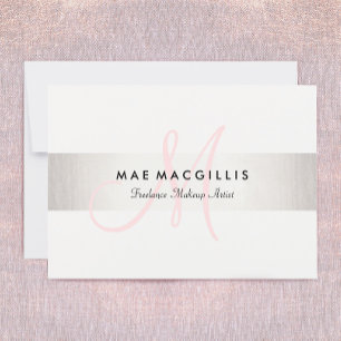 Pink Monogram FAUX Silver Striped Gift Certificate
