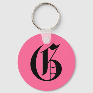 Pink Monogram G Key Ring
