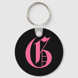 Pink Monogram G Key Ring