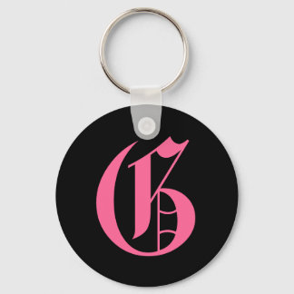 Pink Monogram G Key Ring