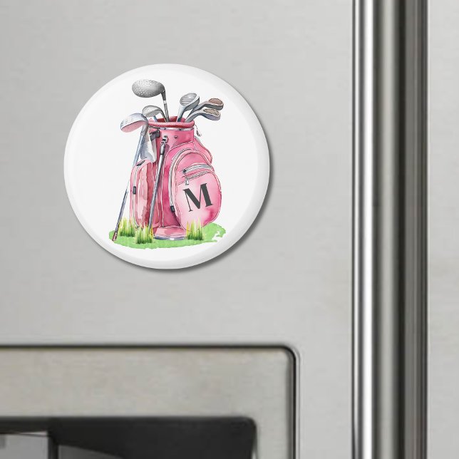 Pink Monogram Golf Bag Magnet (Pink Monogram Golf Bag magnet)