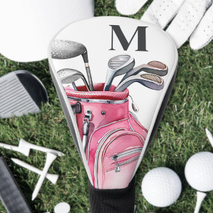 Pink Monogram Golf Head Cover