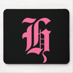 Pink Monogram H Mouse Mat