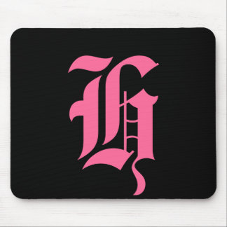 Pink Monogram H Mouse Mat