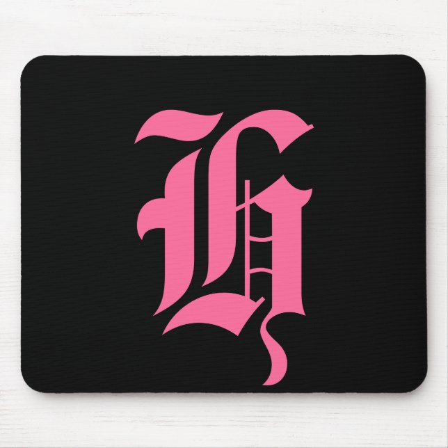 Pink Monogram H Mouse Mat (Front)