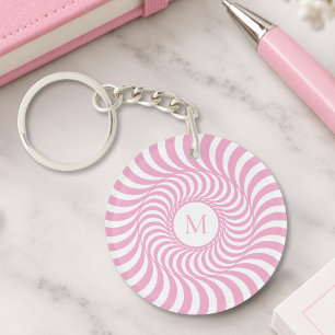 Pink Monogram Initial Acrylic Keychain