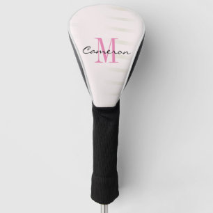 Pink Monogram Initial and Name Personalised Golf Head Cover