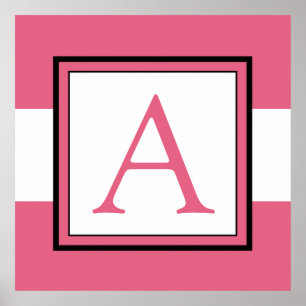 Pink Monogram Initial Girl's Room Decor