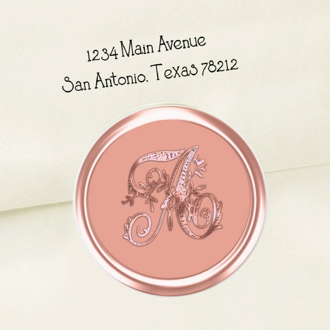 Pink Monogram Initial on Any Colour Envelope Seal (Creator Uploaded)