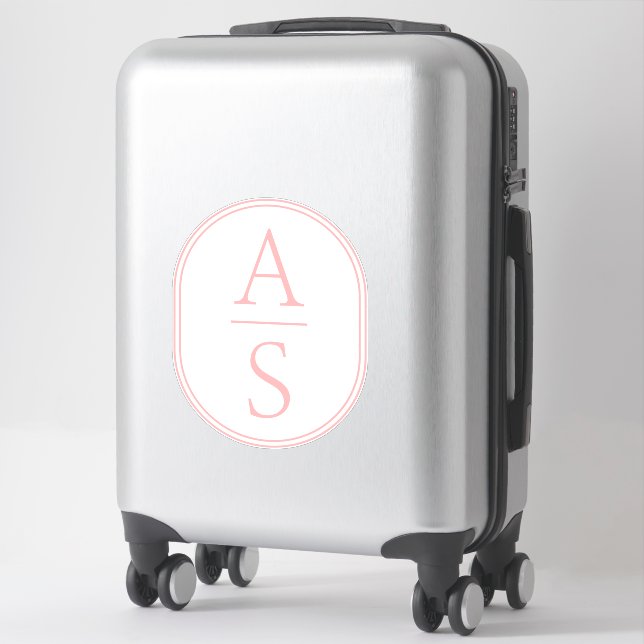 Pink Monogram Initials Modern Simple Luggage (Suitcase)