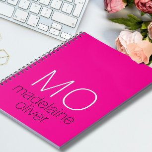 Pink Monogram Initials Notebook Journal