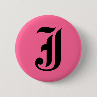 Pink Monogram J 6 Cm Round Badge