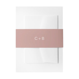 Pink Monogram Modern Wedding Invitation Belly Band