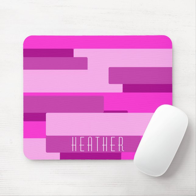Pink Monogram Mouse Mat (With Mouse)