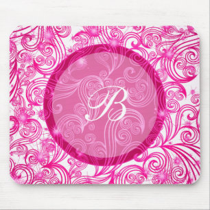 Pink Monogram Mousepads