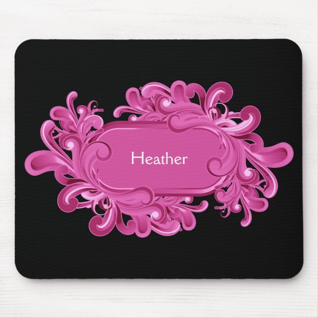 Pink Monogram Mousepads (Front)