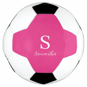 Pink Monogram Name Football