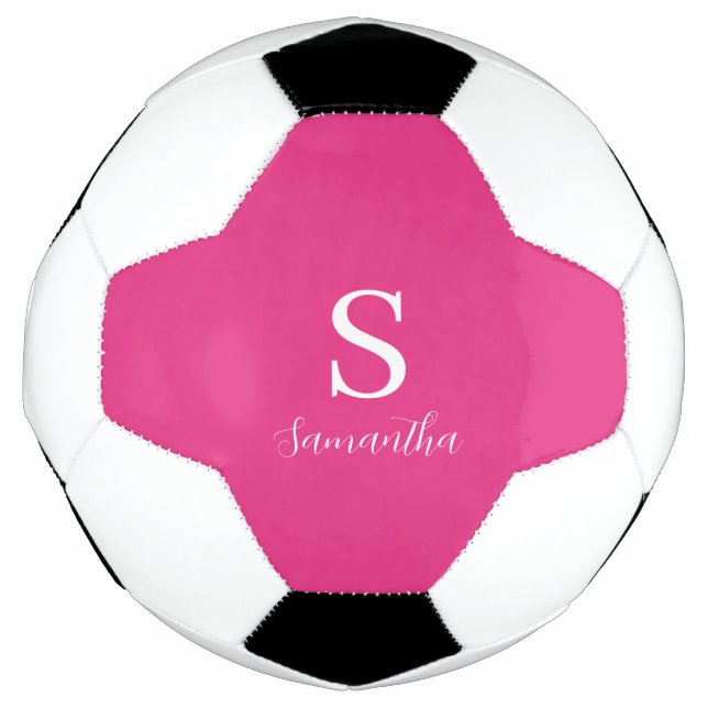 Pink Monogram Name Football (Front)
