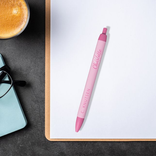 Pink monogram signature name black ink pen (Creator Uploaded)
