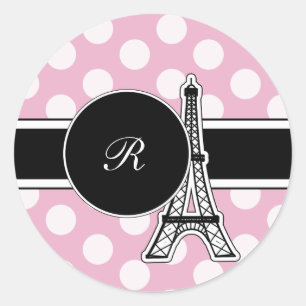 Pink Monogram Stickers