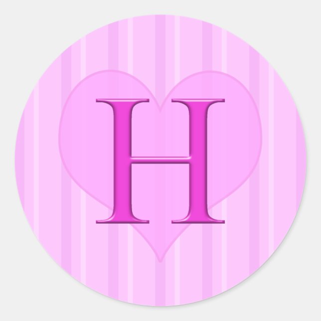 Pink Monogram Stickers H 001 (Front)