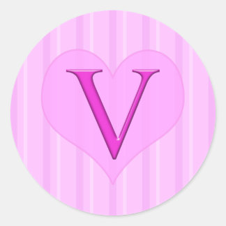 Pink Monogram Stickers V 001