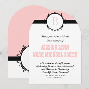 Pink Monogram Wedding Invite or any color