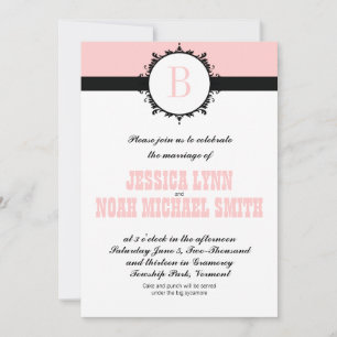 Pink Monogram Wedding Invite or any color