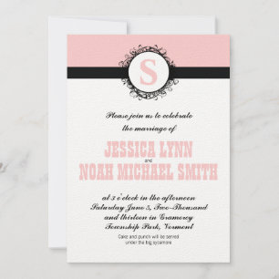 Pink Monogram Wedding Invite or any colour