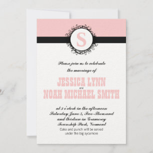 Pink Monogram Wedding Invite or any colour