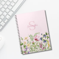 Pink Monogram Wildflower Personalised Floral