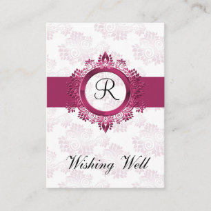 pink monogram wishing well cards