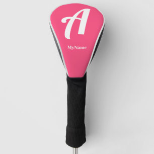 Pink Monogram with Name Golf Head Cover