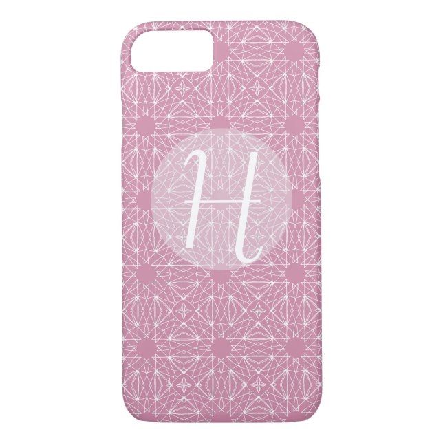 Pink Monogram with Pattern Case-Mate iPhone Case (Back)
