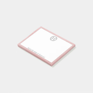 Pink Monogram Wreath Notes