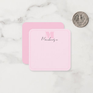 Pink Monogrammed Elegant Bold Initial Card