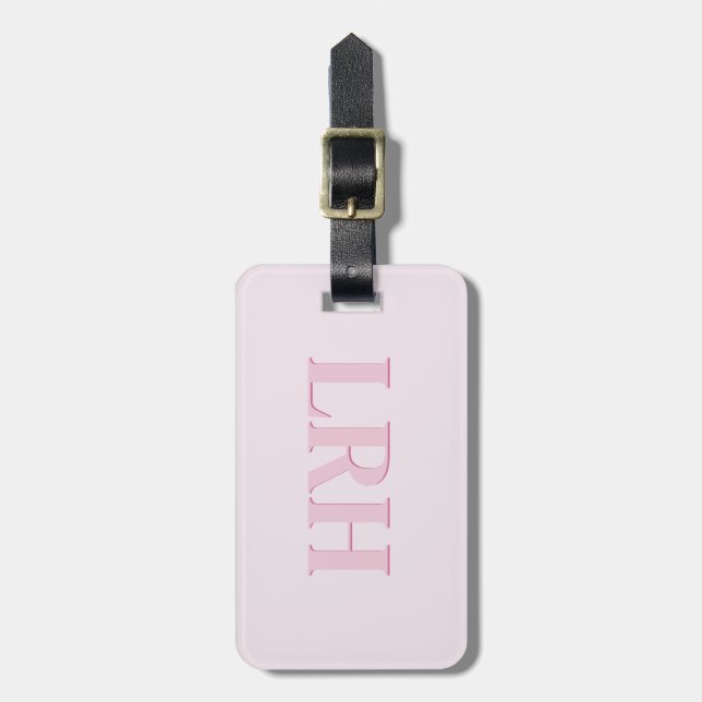Pink Monogrammed Women’s Golf Bag Tag Keychain (Front Vertical)
