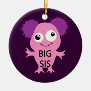 Pink Monster Big Sister Ceramic Tree Decoration