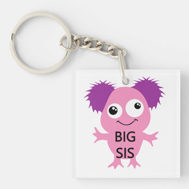 Pink Monster Big Sister Key Ring (Front)
