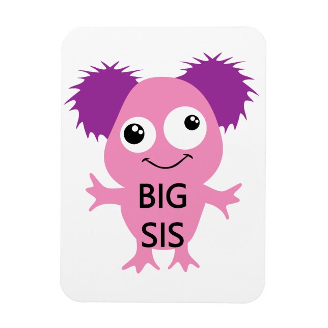 Pink Monster Big Sister Magnet (Vertical)