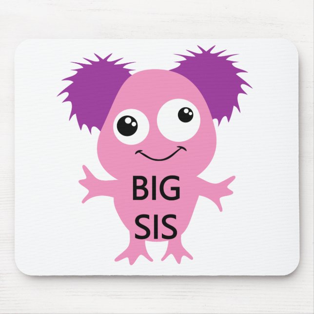 Pink Monster Big Sister Mouse Mat (Front)