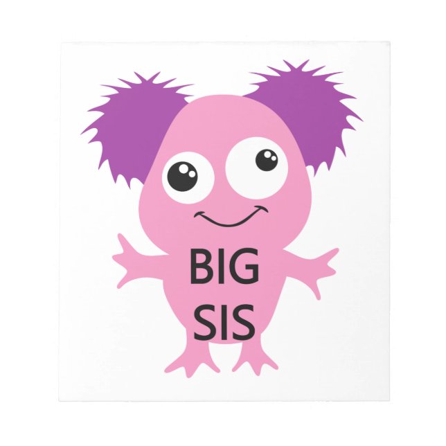 Pink Monster Big Sister Notepad (Front)