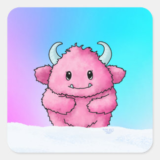 Pink Monster  Square Sticker