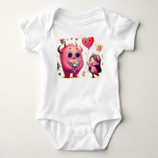 Pink Monster toddler Baby Bodysuit