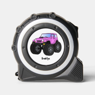 Pink monster truck cartoon illustration 1