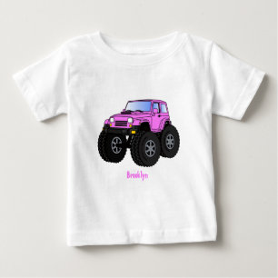 Pink monster truck cartoon illustration  baby T-Shirt