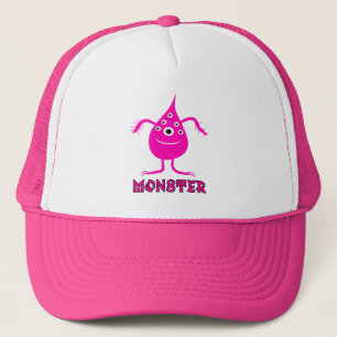 Pink monster trucker hat