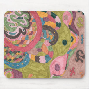 "Pink Mood" Abstract Art Mouse Mat