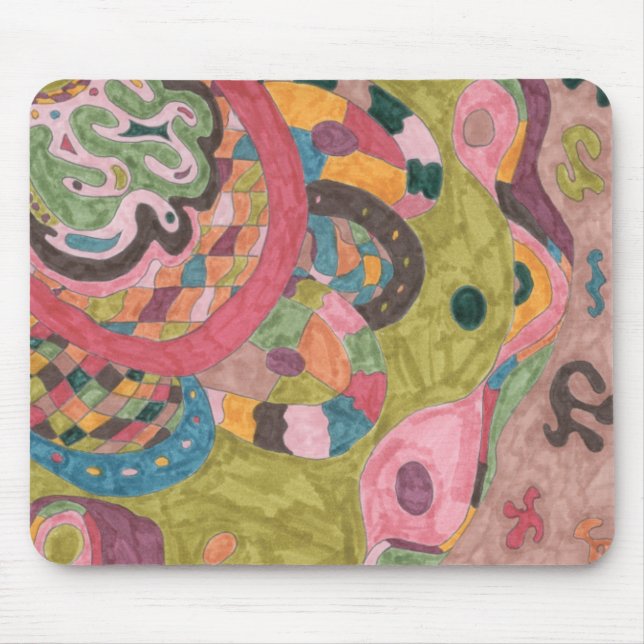 "Pink Mood" Abstract Art Mouse Mat (Front)