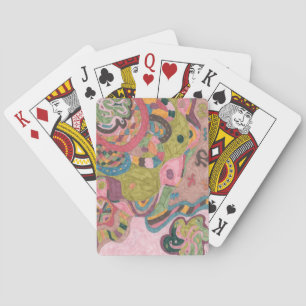 "Pink Mood" Abstract Art Playing Cards